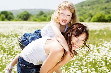 Mother Daughter In Spring